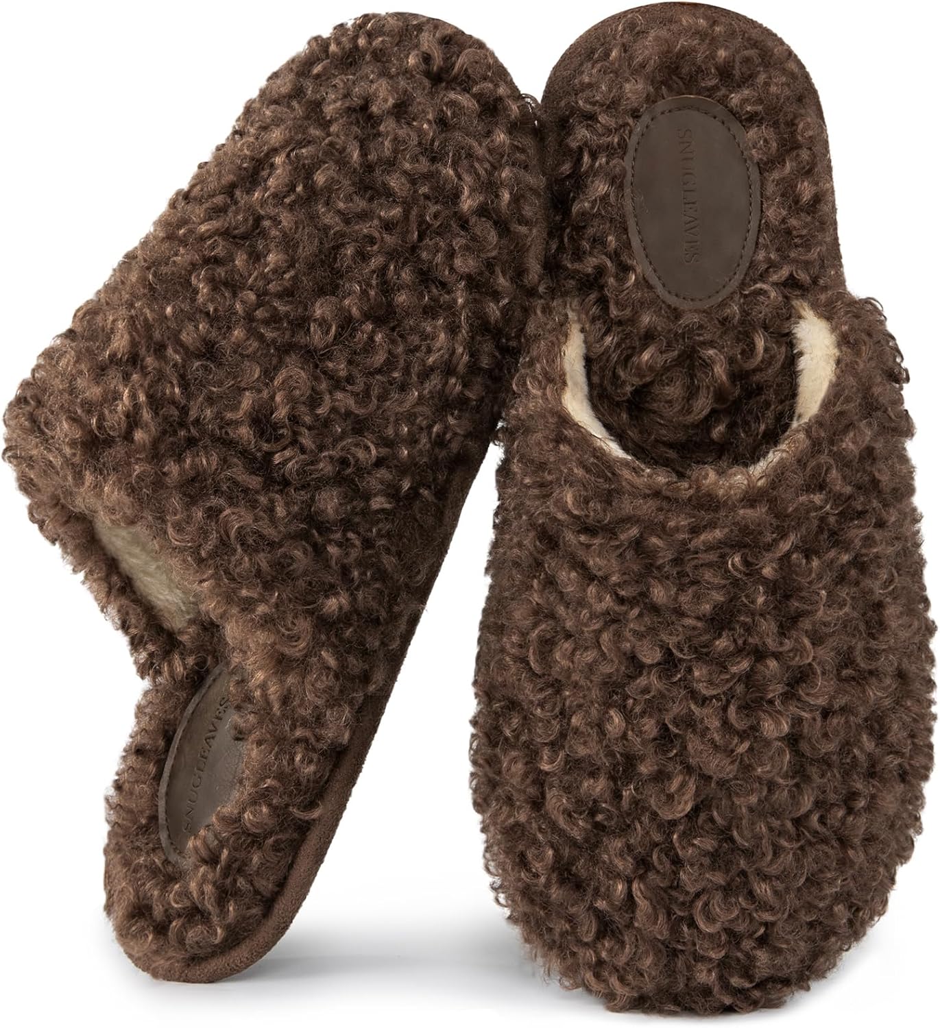 Snug Leaves Women's Scuff Slippers with Memory Foam Comfort