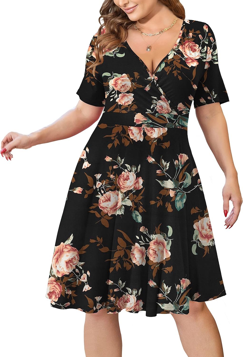 Plus Size Dresses for Women with Pockets - Casual Swing Style