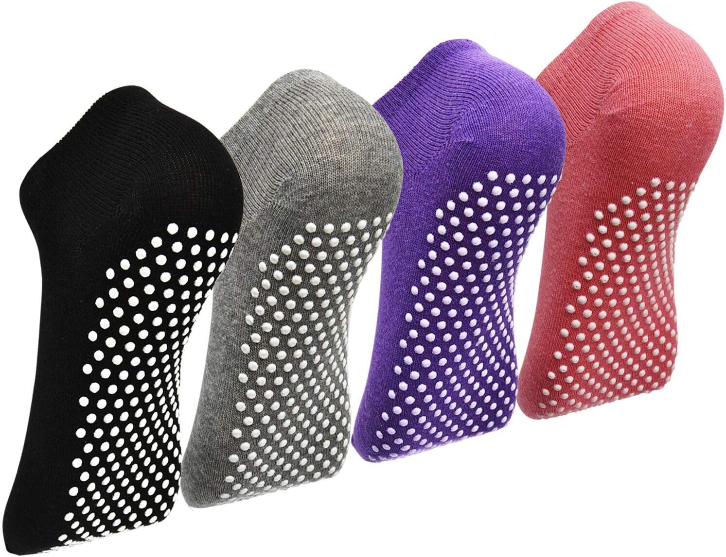 Non-Slip Yoga Socks for Women - ELUTONG 4 Pack