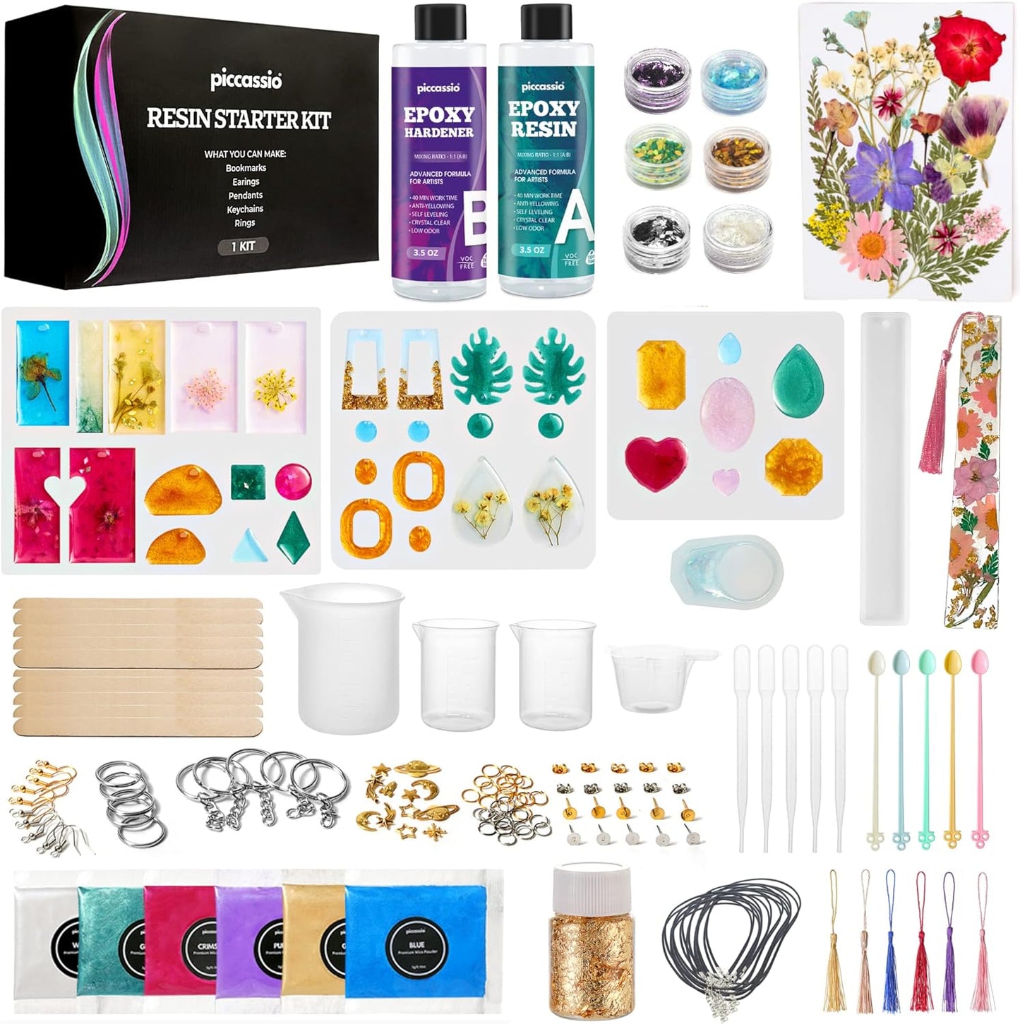 Piccassio Epoxy Resin Kit for Beginners - Complete Craft Set