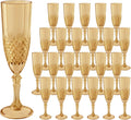 Plastic Champagne Flutes 24PCS Gold Reusable Flutes - Elegant Toasting