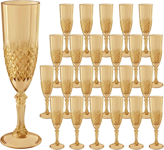 Elegant Plastic Champagne Flutes Set for Celebrations and Events