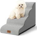 Dog Stairs for Small Dogs 19.7 in - Curved 4-Step Ramp for Sofa or Bed