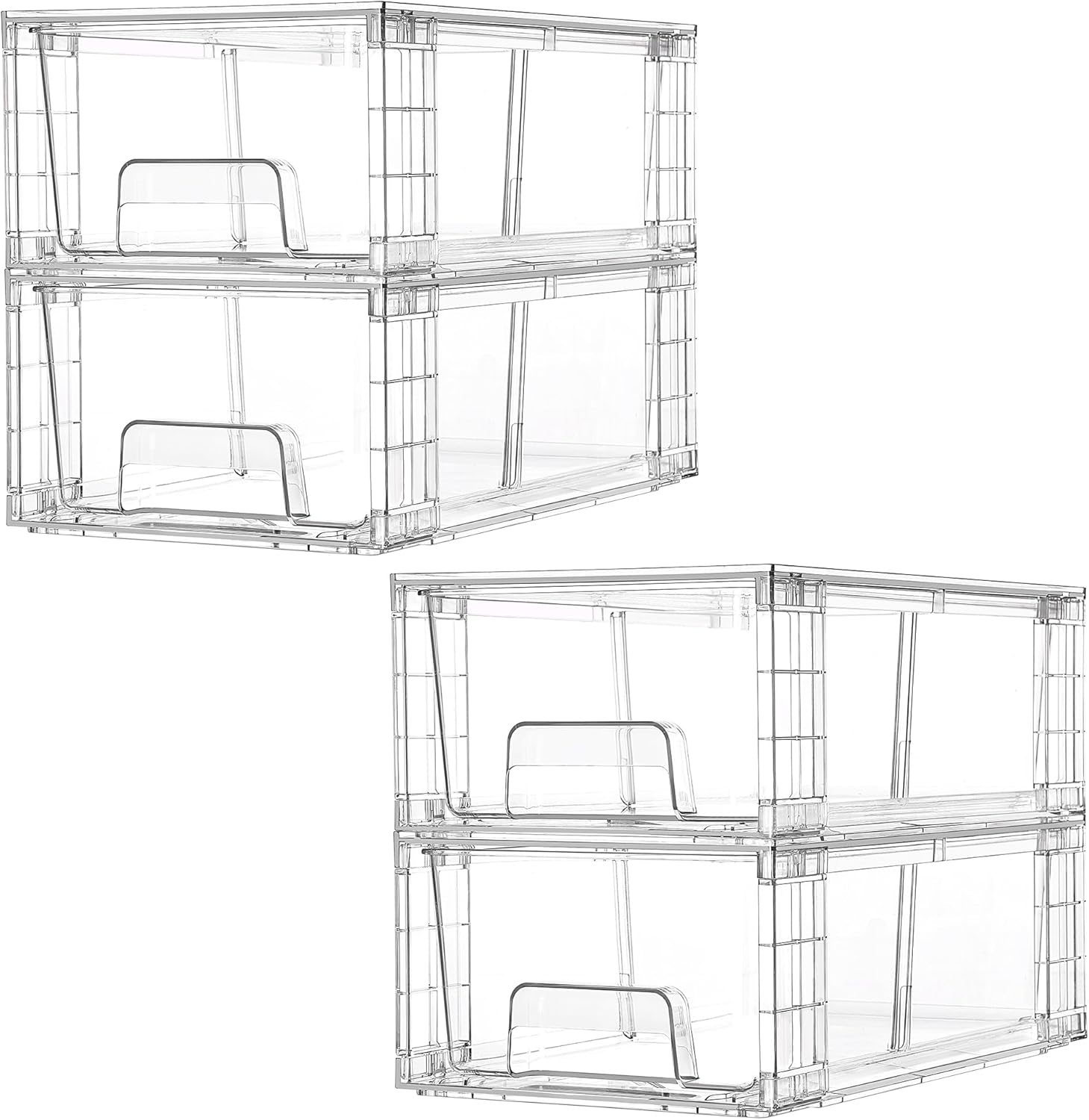 Vtopmart 4 Pack Stackable Storage Drawers for Home Organization