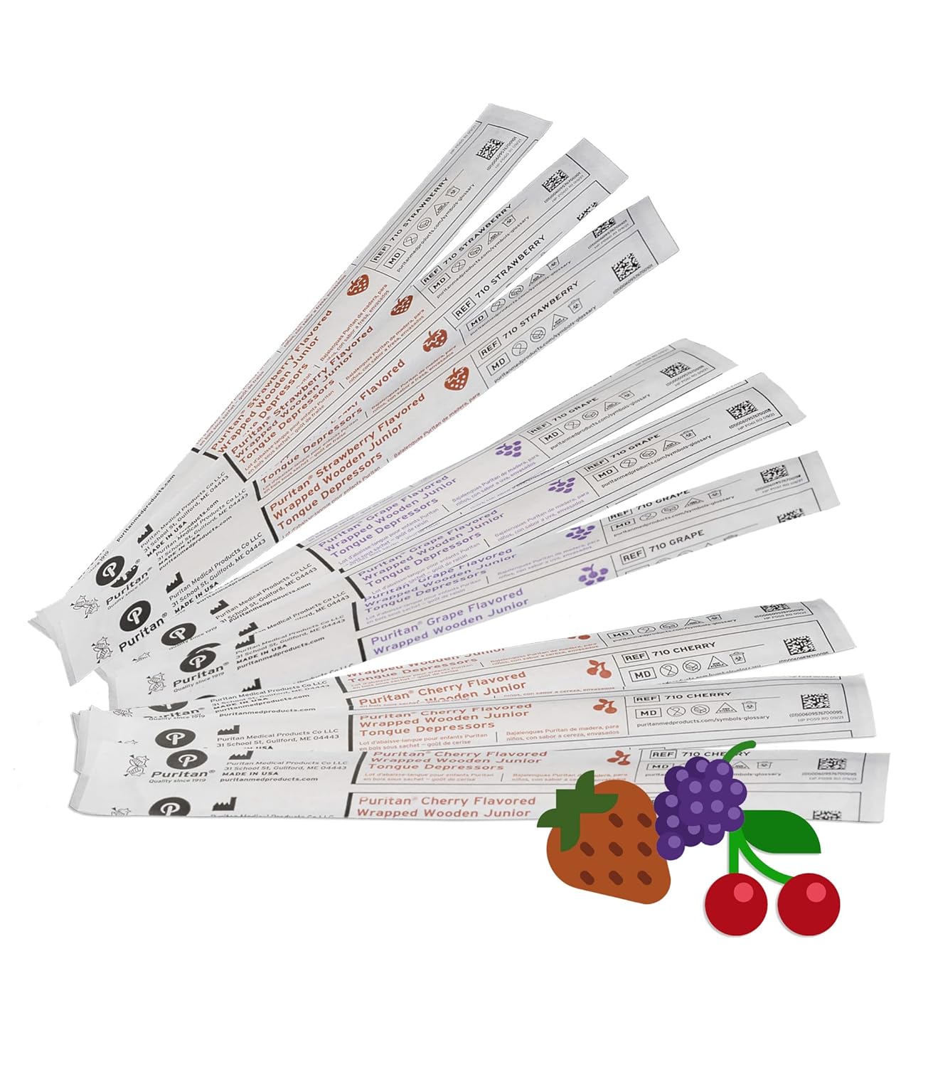 Fruit Jumbo Pack Cherry, Grape, & Strawberry Tongue Depressors