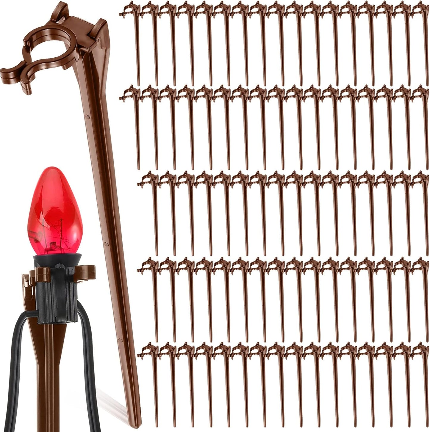 200 Pieces Christmas Light Stakes for Outdoor Holiday Decor