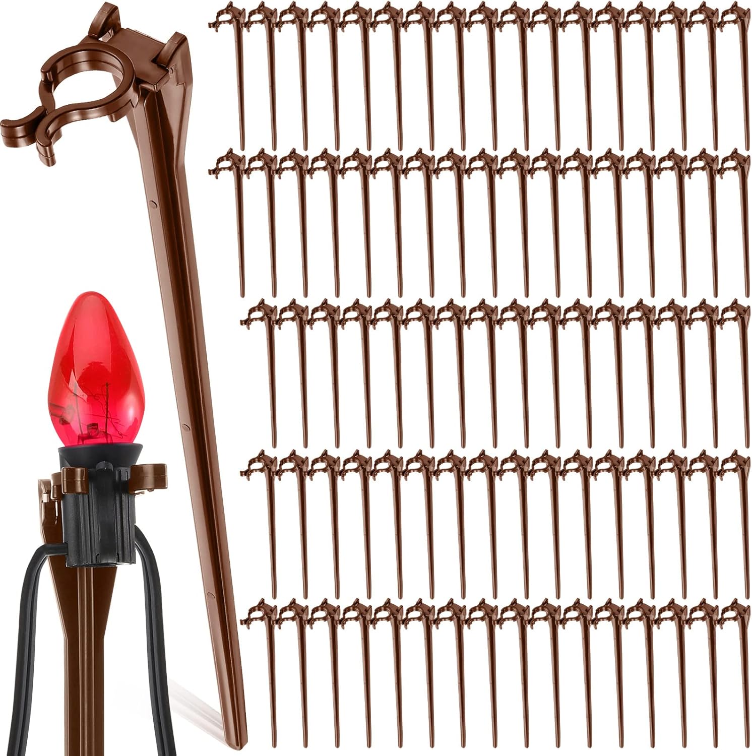 200 Pieces Christmas Light Stakes for Outdoor Holiday Decor