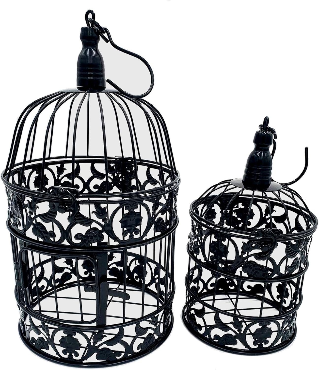 Round Birdcages Decor for Small Birds - Pack of 2 Stylish Cages