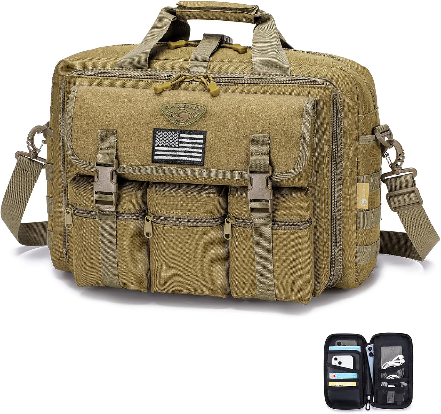 Large Tactical Laptop Bag for Men - 17.3 Inch Briefcase