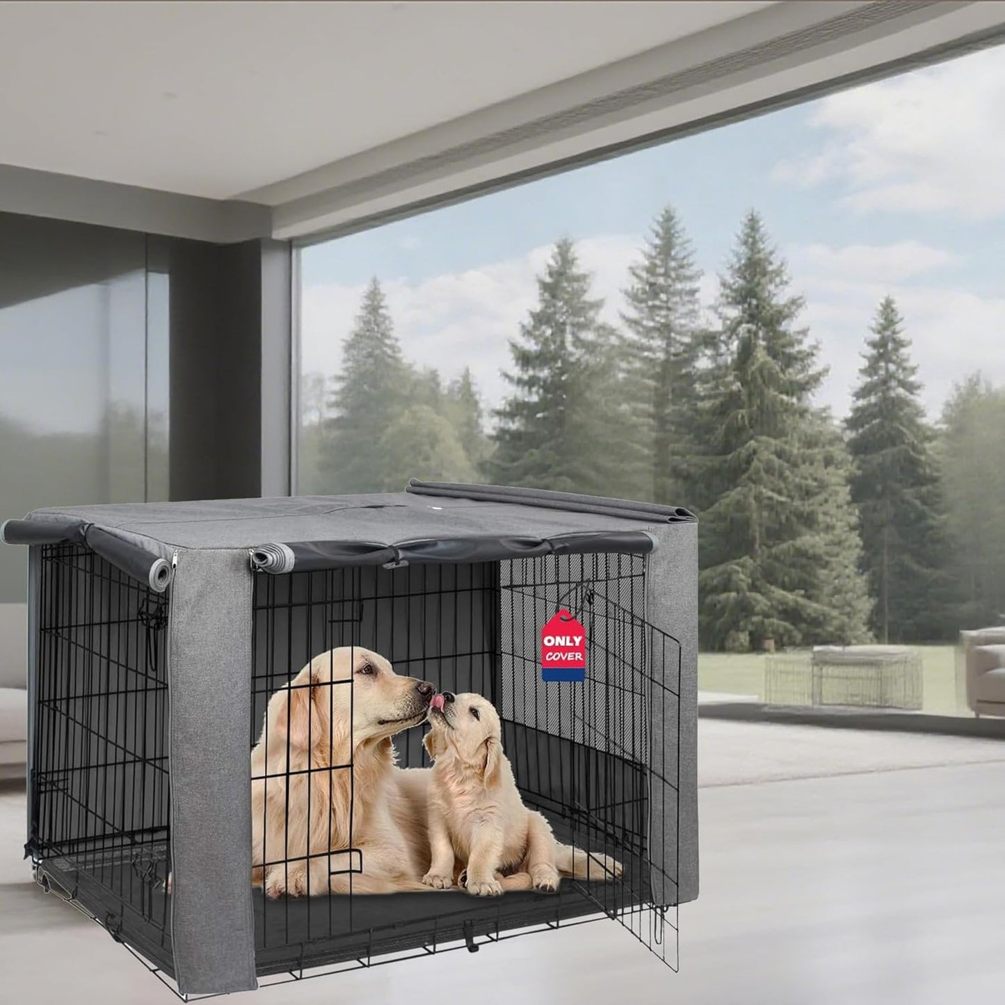 HiCaptain Breathable Dog Crate Cover 48 Inch for All Crates