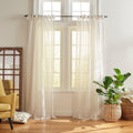 Vienna Sheer Tie-Top Curtain Panel - Elegant Off White, 52x95 in