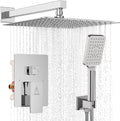 12ft Wall Mount Chrome Rain Shower System with High Pressure Wand