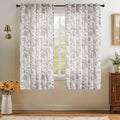 Floral Linen Blend Curtains for Living Room 63 Inch Length