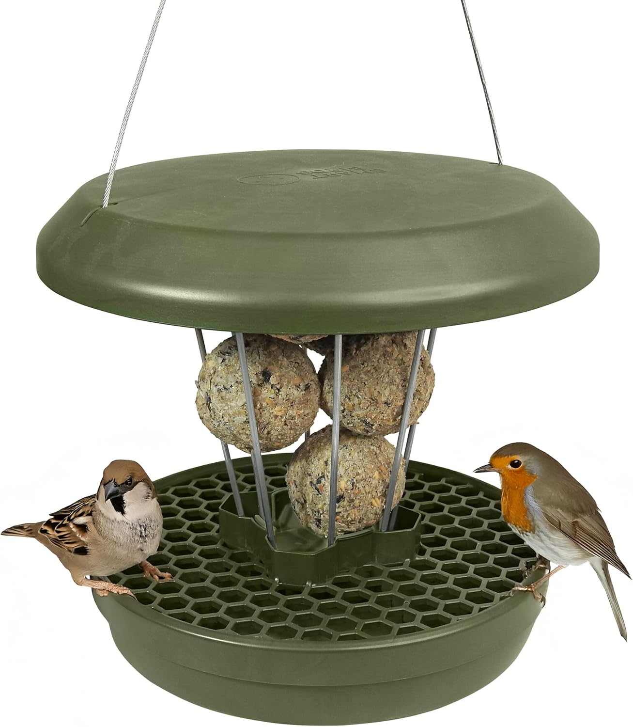 SWISSINNO No Mess Bird Feeder for Fat Balls - Robust & Reliable