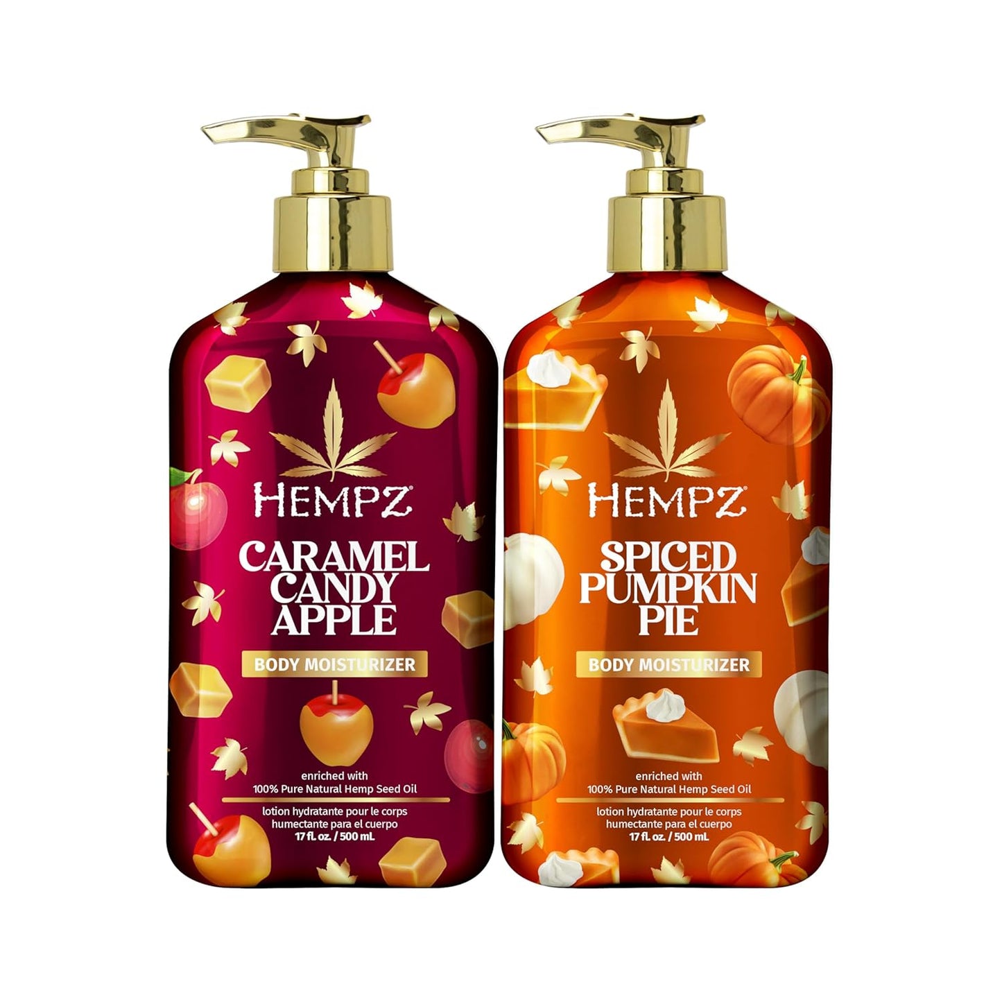 Hempz Fall Body Lotion 2-Pack: Pumpkin Pie & Caramel Apple