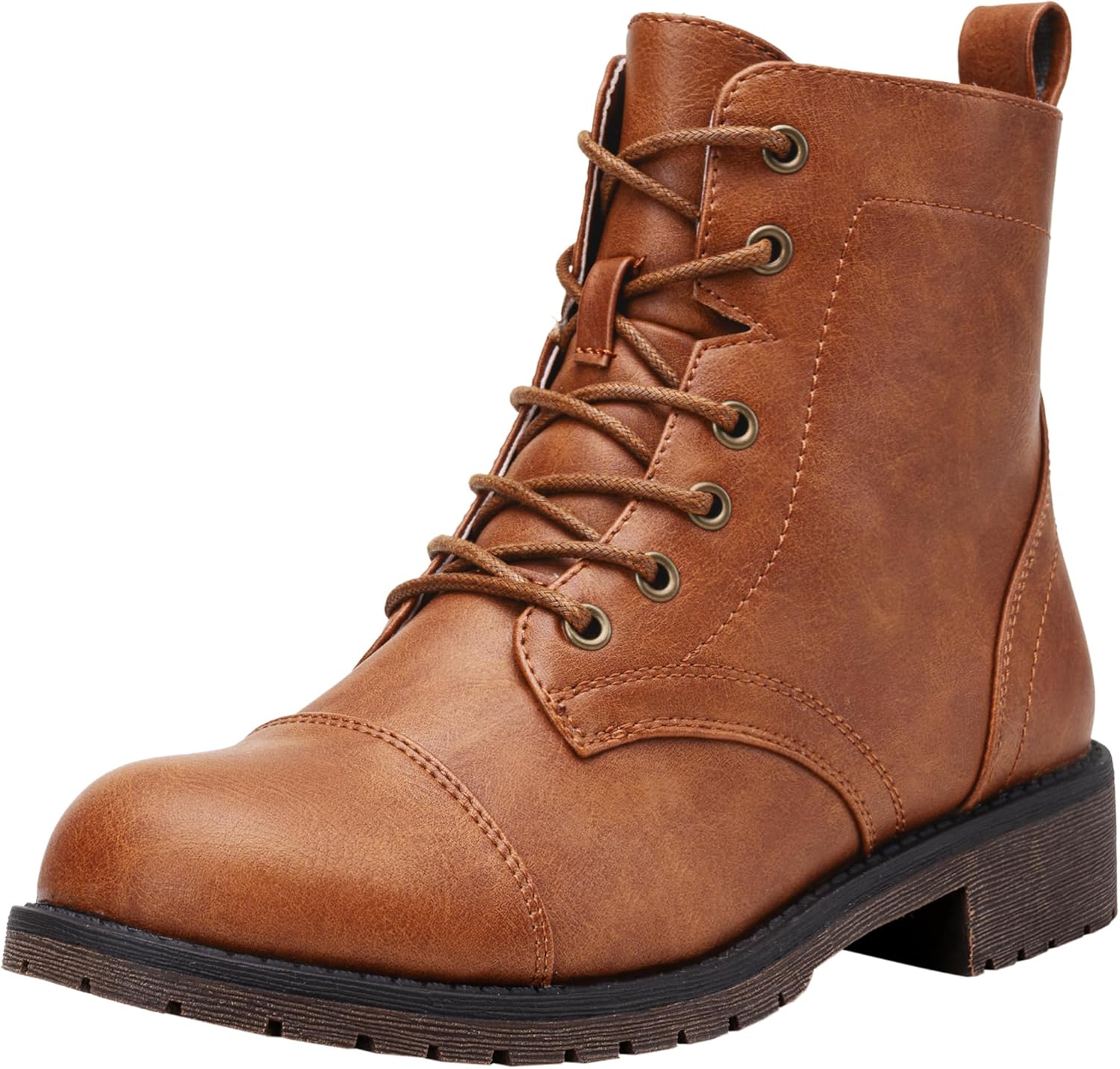 Vepose Women's Ankle Boots Lace Up Flat Combat Booties Style