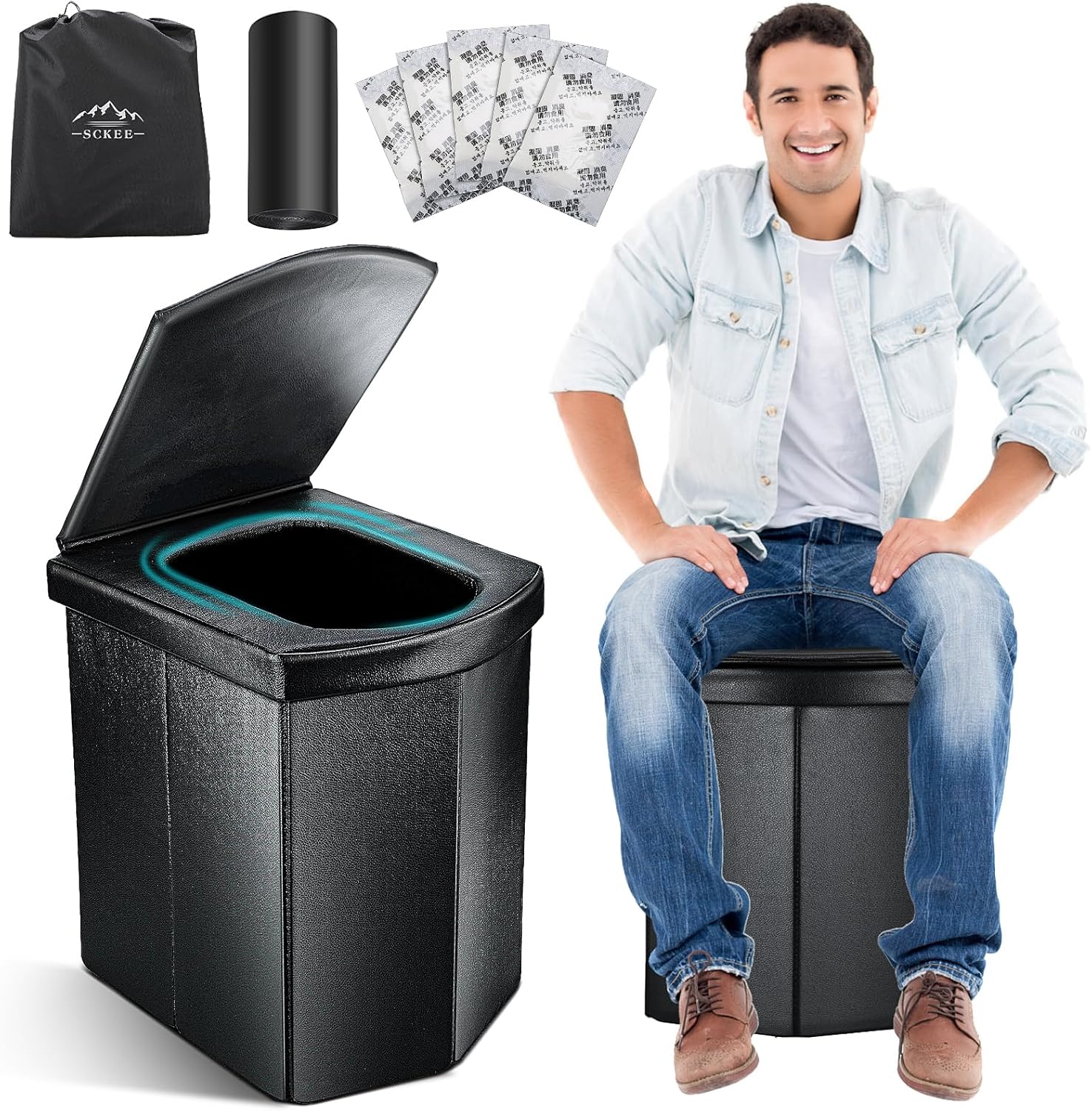 XL Portable Toilet for Camping - Travel Potty Essential