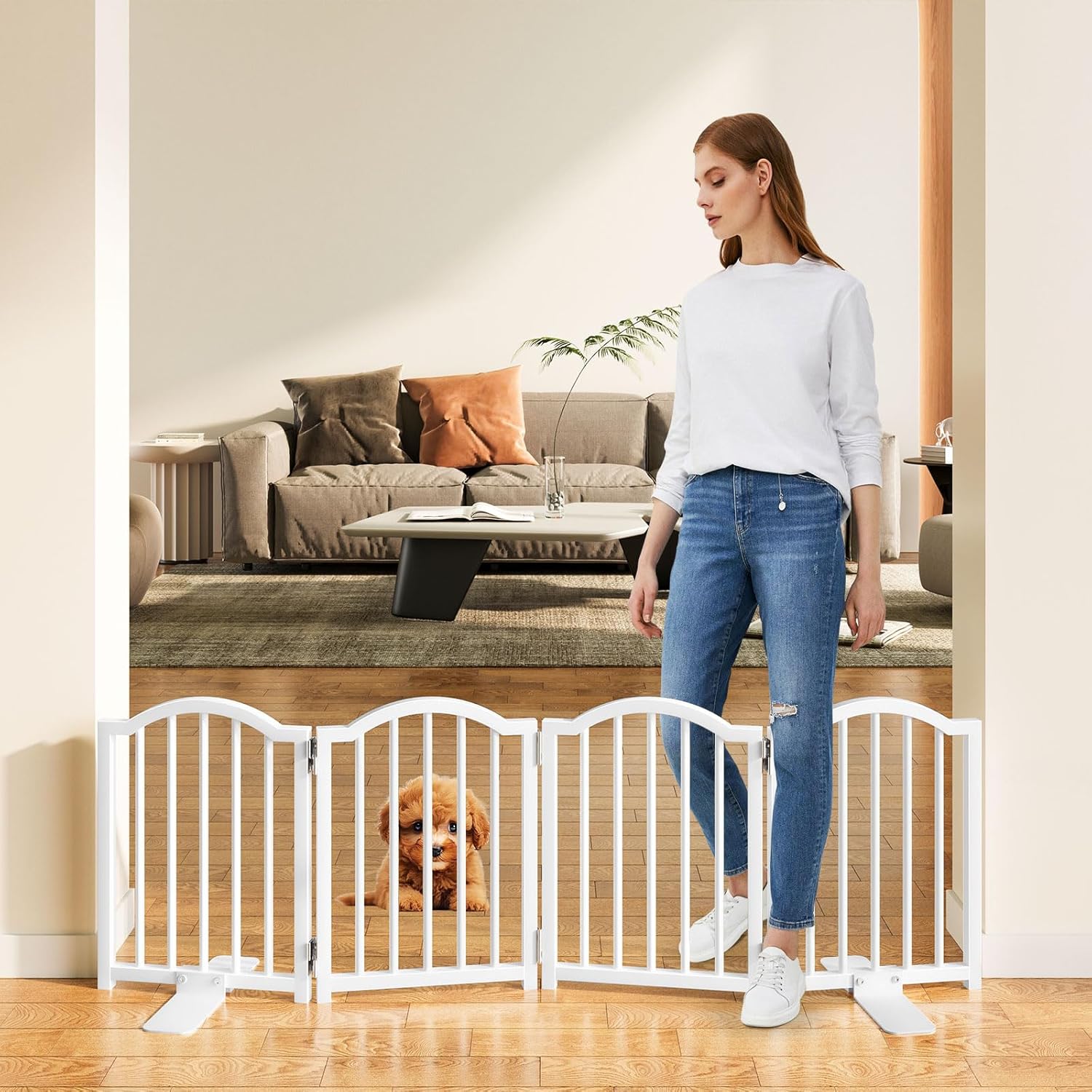 Snughome Dog Gate Indoor 16 High Freestanding Pet Barrier
