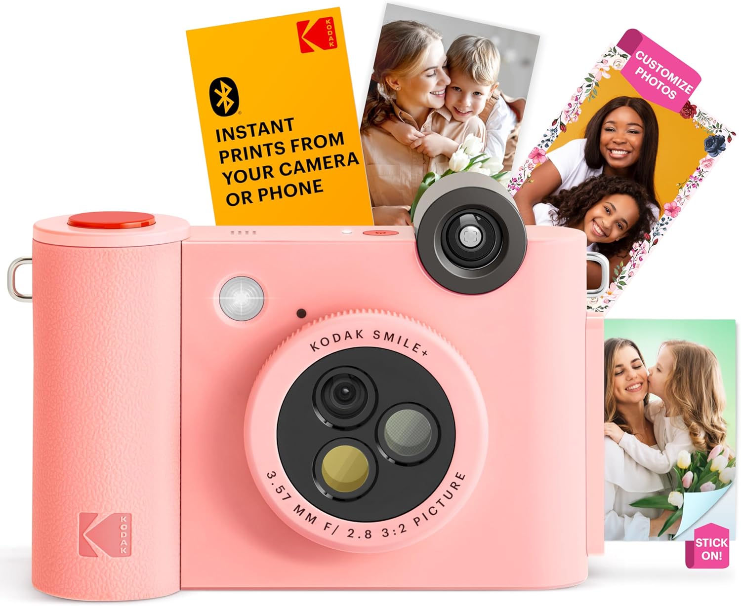 KODAK Smile+ 2-in-1 Camera/Printer - Instant Prints, Special Effects - Pink