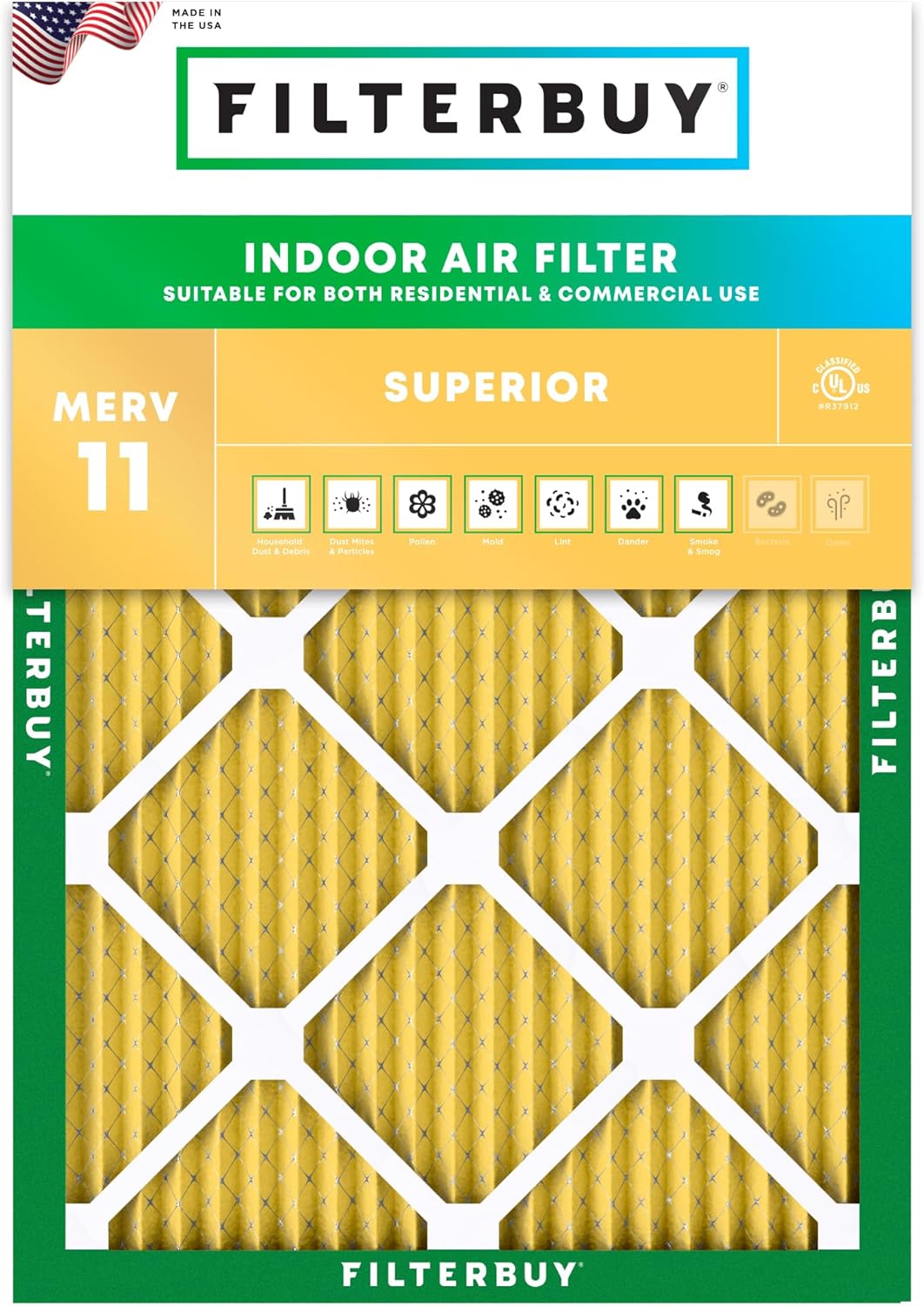 Filterbuy 18x21x1 Air Filter MERV 11 for Pet & Allergy Defense