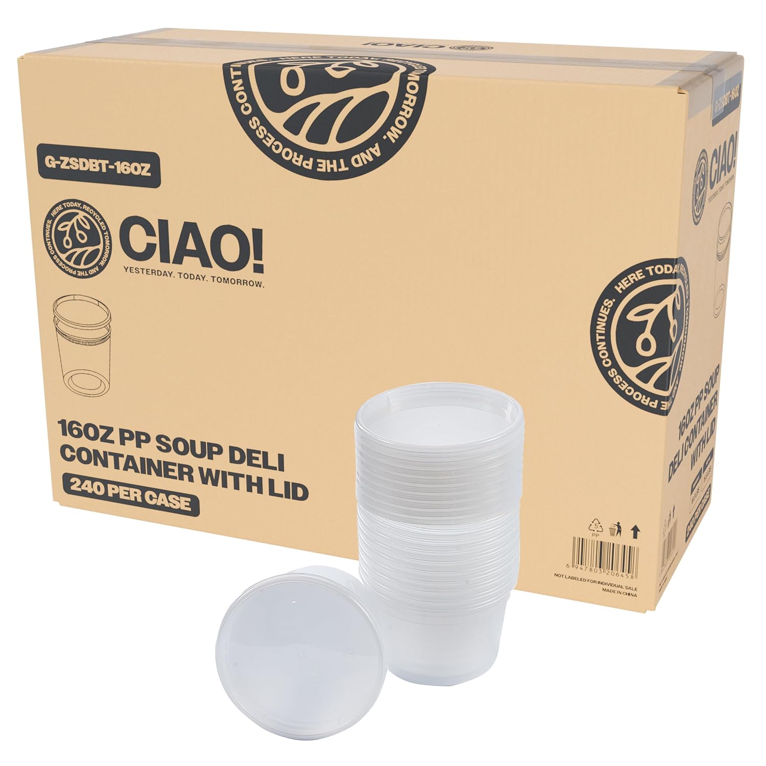CIAO! 16oz PP Injection Molded Soup-Deli Containers Combo Pack