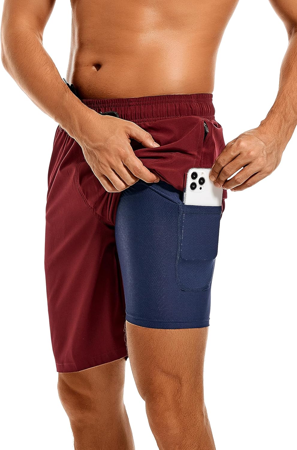 Difficort Mens Swim Trunks with Compression Liner for Comfort
