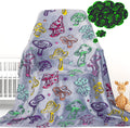 Glow in the Dark Mushroom Blanket for Adults - Soft Fleece Throw