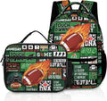 American Football Backpack Set with Lunch Box for Travel Lovers