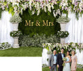 Mr and Mrs Wedding Party Backdrop 10x7ft Floral Grass Wall - Photo