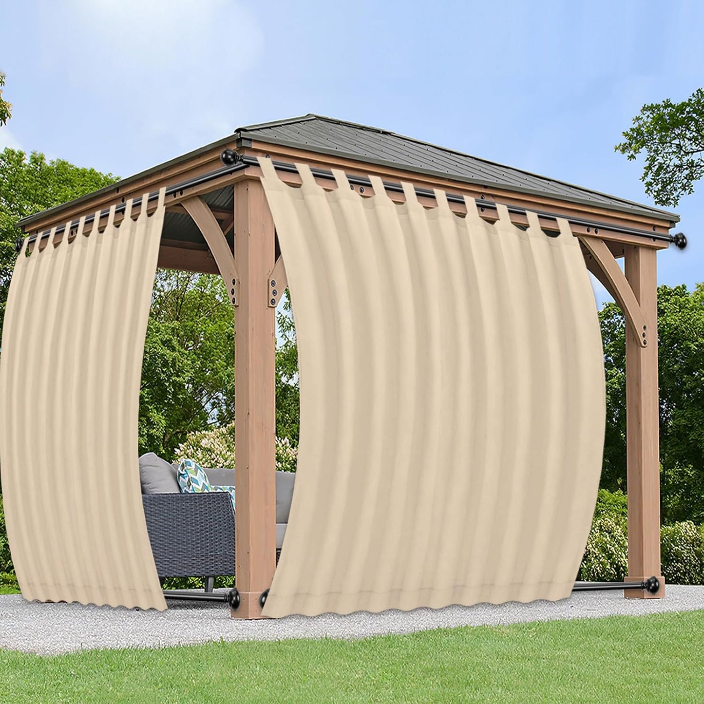 PureFit Outdoor Curtains for Patio Waterproof and UV Resistant