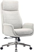 Realspace Modern Comfort High-Back Executive Chair, Light Sand, Luxurious Boucl Fabric