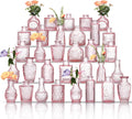 Glass Bud Vases Set of 32 - Pink Mini Vases for Decor and Events