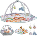 Baby Activity Play Gym Mat with Hanging Toys - Soft Padded Sensory Mat