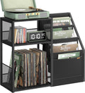 VASAGLE Record Player Stand, 3-Tier Side Table - Vinyl Storage