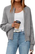 NALANISA Cropped Cardigan Sweaters - Cozy Ribbed Zip-Up Style