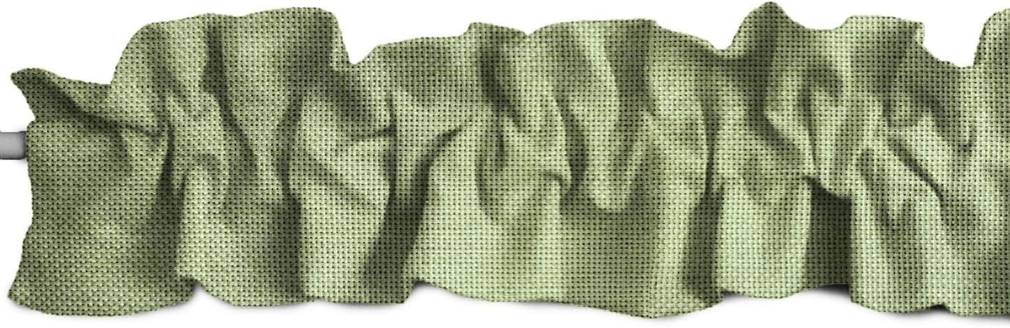 Faux Burlap Sleeve Topper Window Valance for Home Decor