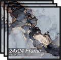 24x24 Frame Set of 3 Black Picture Frame for 24 x 24 Square Art - 3