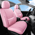 Leather Car Seat Covers Full Set Pink - Breathable Waterproof Fit
