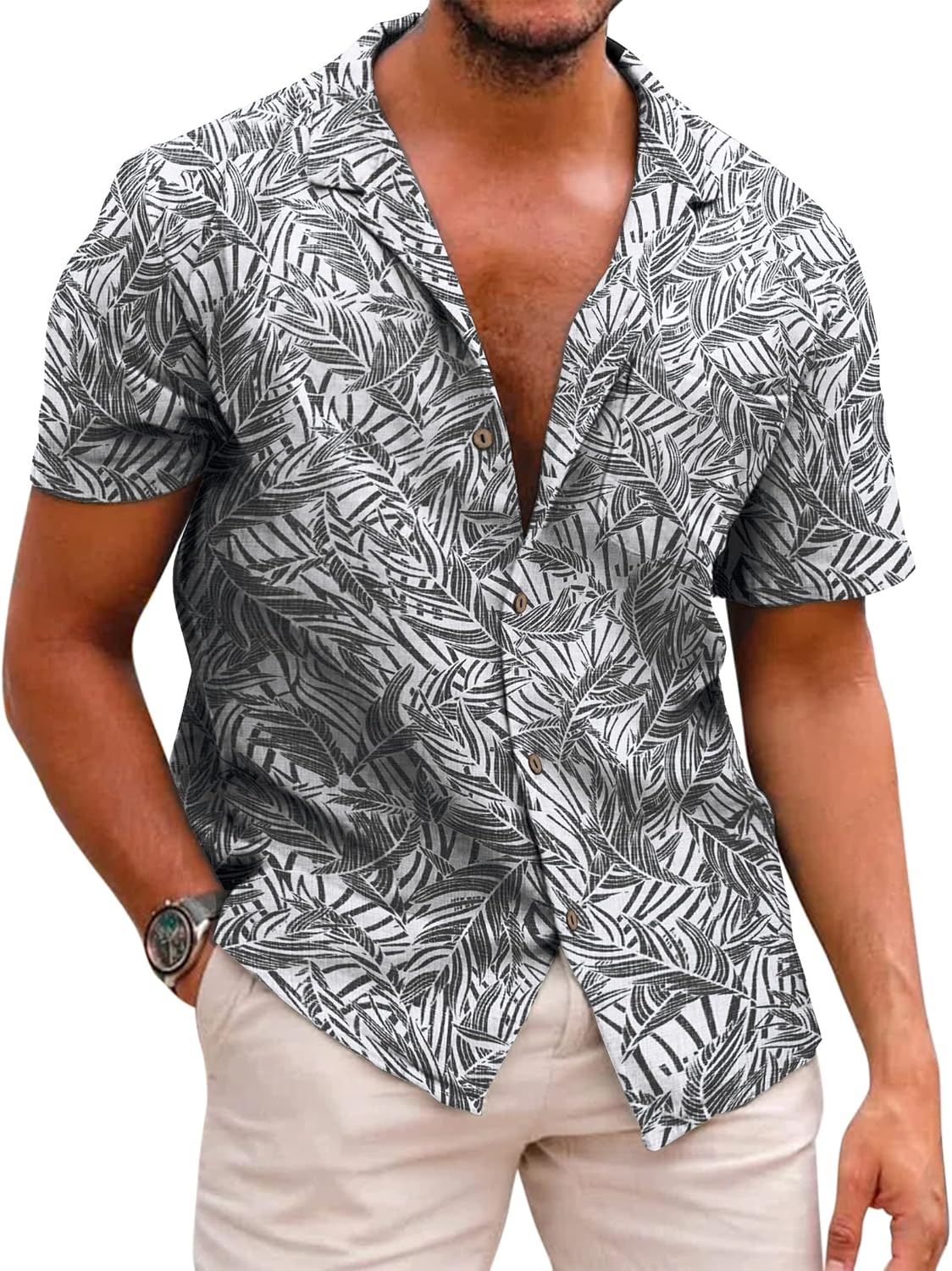 Stylish COOFANDY Mens Hawaiian Shirt for Summer Casual Wear