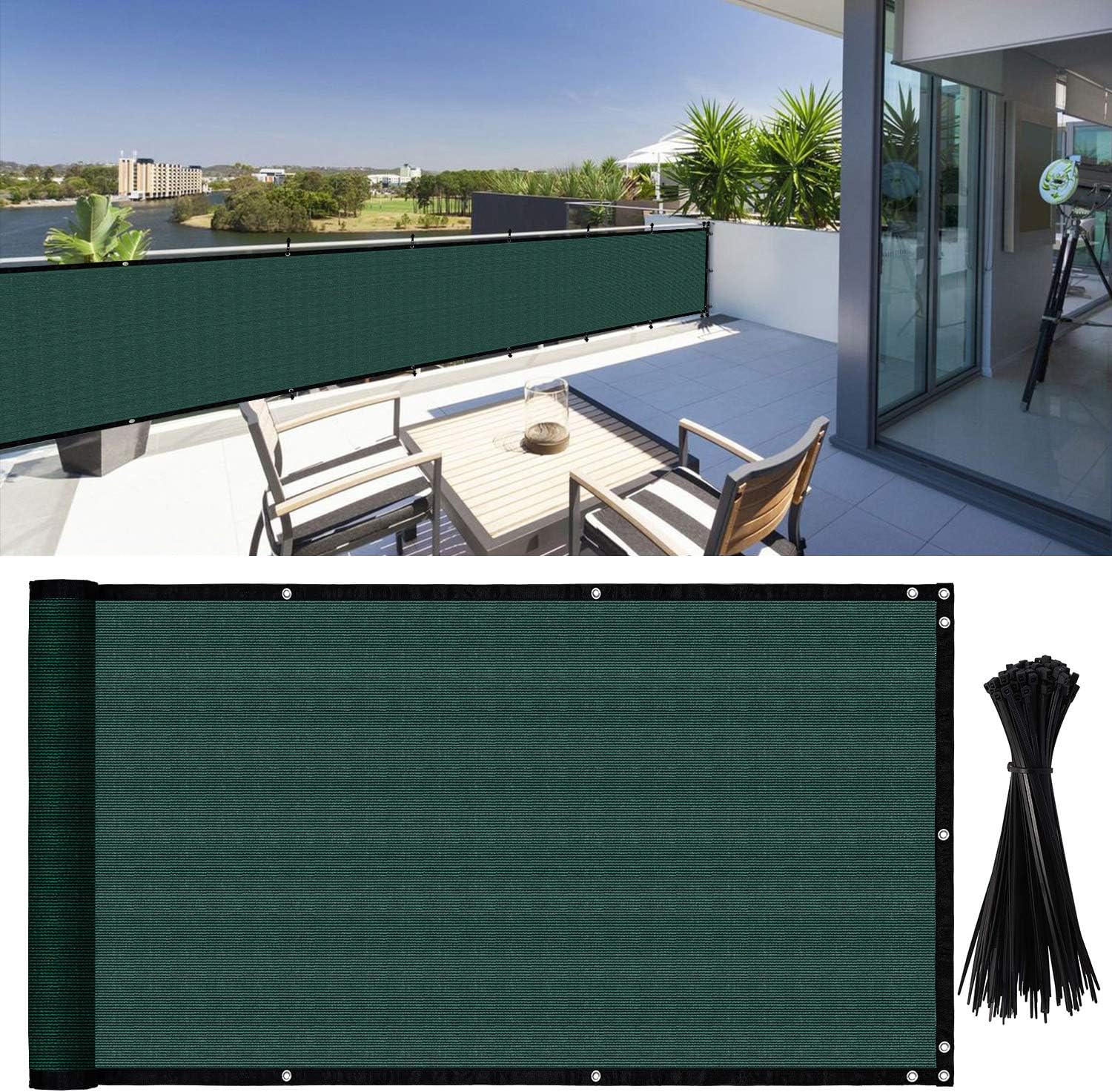 DearHouse Balcony Privacy Screen | 3.5x16.5ft Shield for Outdoor Spaces