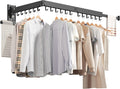 Wall Mounted Clothes Hanger Drying Rack - Foldable Space Saver