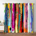Abstract Blackout Curtains 52x84 Multicolored Rainbow - 2 Panel Set