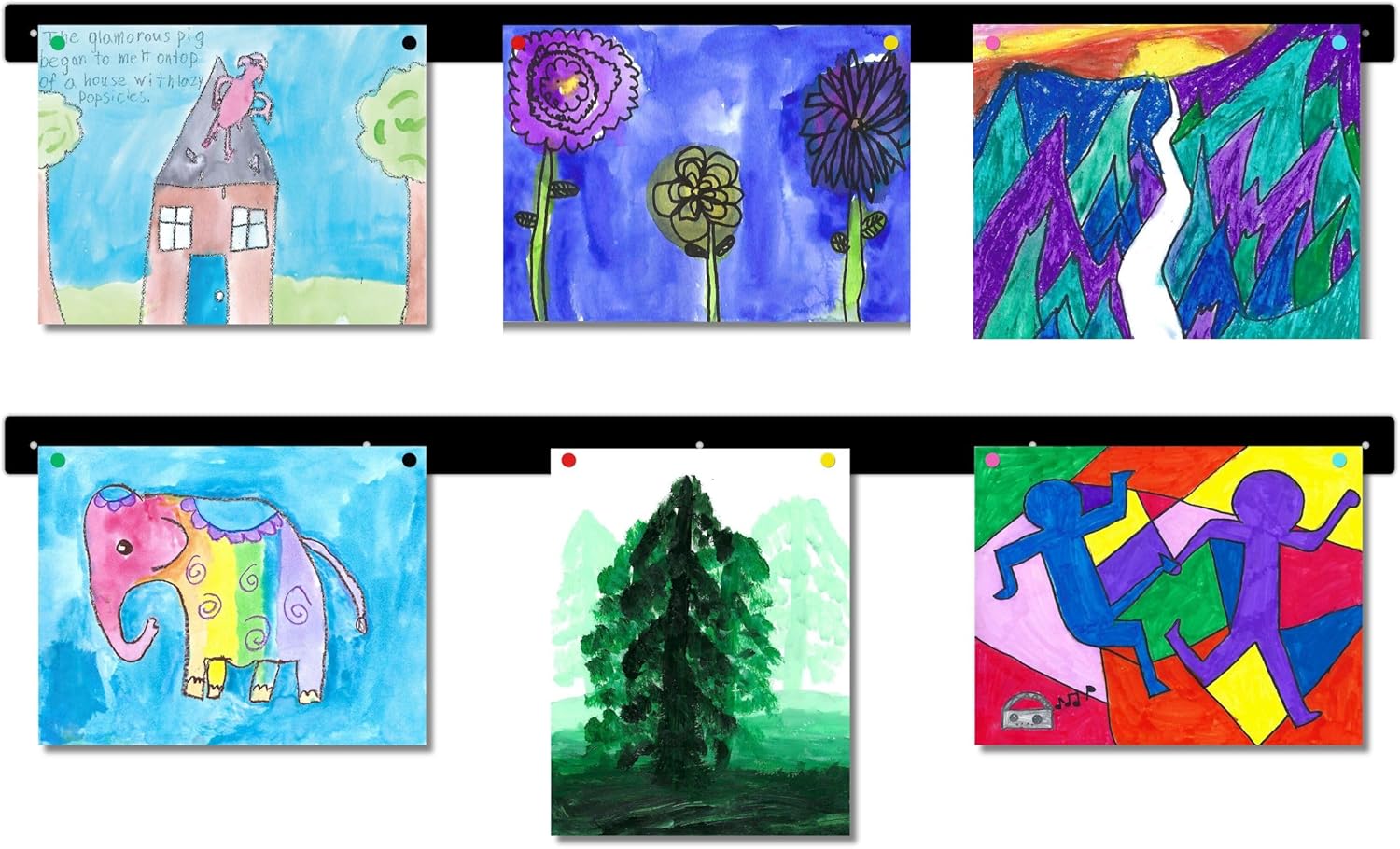 Magnetic Art Display for Kids Artwork - Set of 2 for Wall