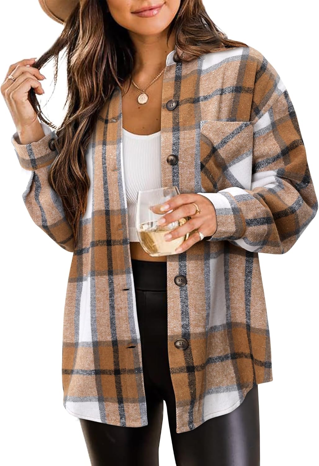 ZOLUCKY Womens Shackets Jacket Plus Size for All Seasons