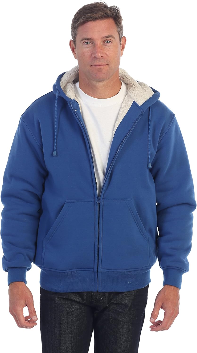 Gioberti Men's Soft Heavyweight Sherpa Lined Fleece Hoodie Jacket