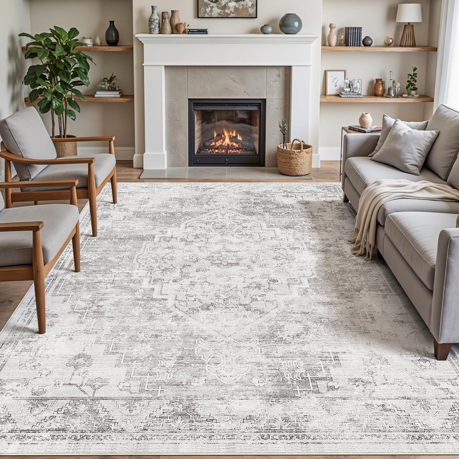DEXI Area Rugs for Living Room - Vintage Traditional 5x8 Rug