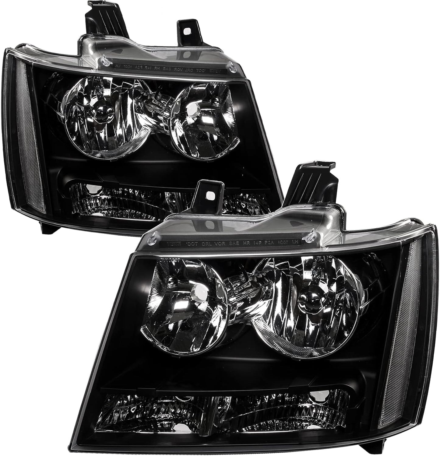 APSVE Black Housing Headlight Assembly for Chevy Avalanche Tahoe