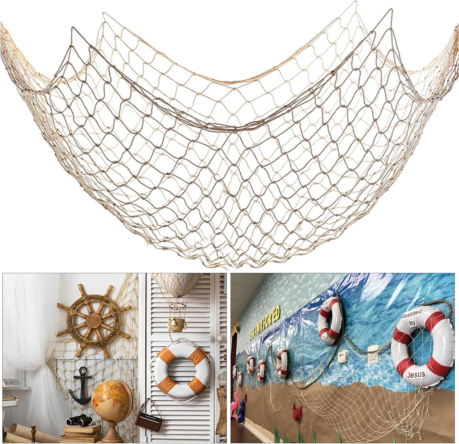 Natural Cotton Fish Net Party Decor
