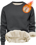 Yeokou Men's Sherpa Lined Fleece Crewneck Sweatshirt - Thick Warm