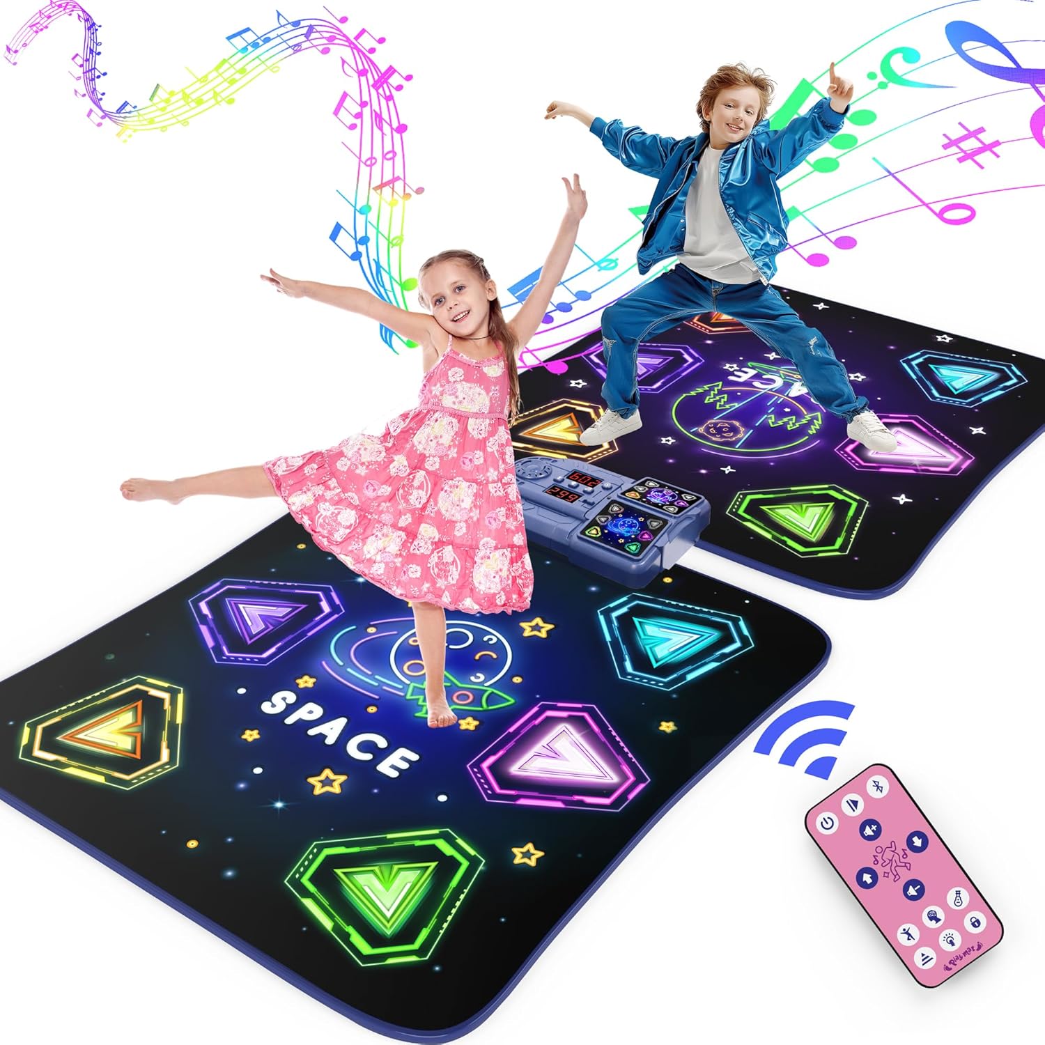 Dance Mat Toys for Kids with Light Up Buttons and Bluetooth